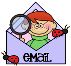 Child in an envelope with the word email